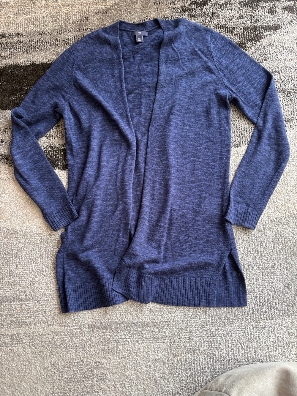 Gap Open-Front Navy Cotton Blend Cardigan Size M